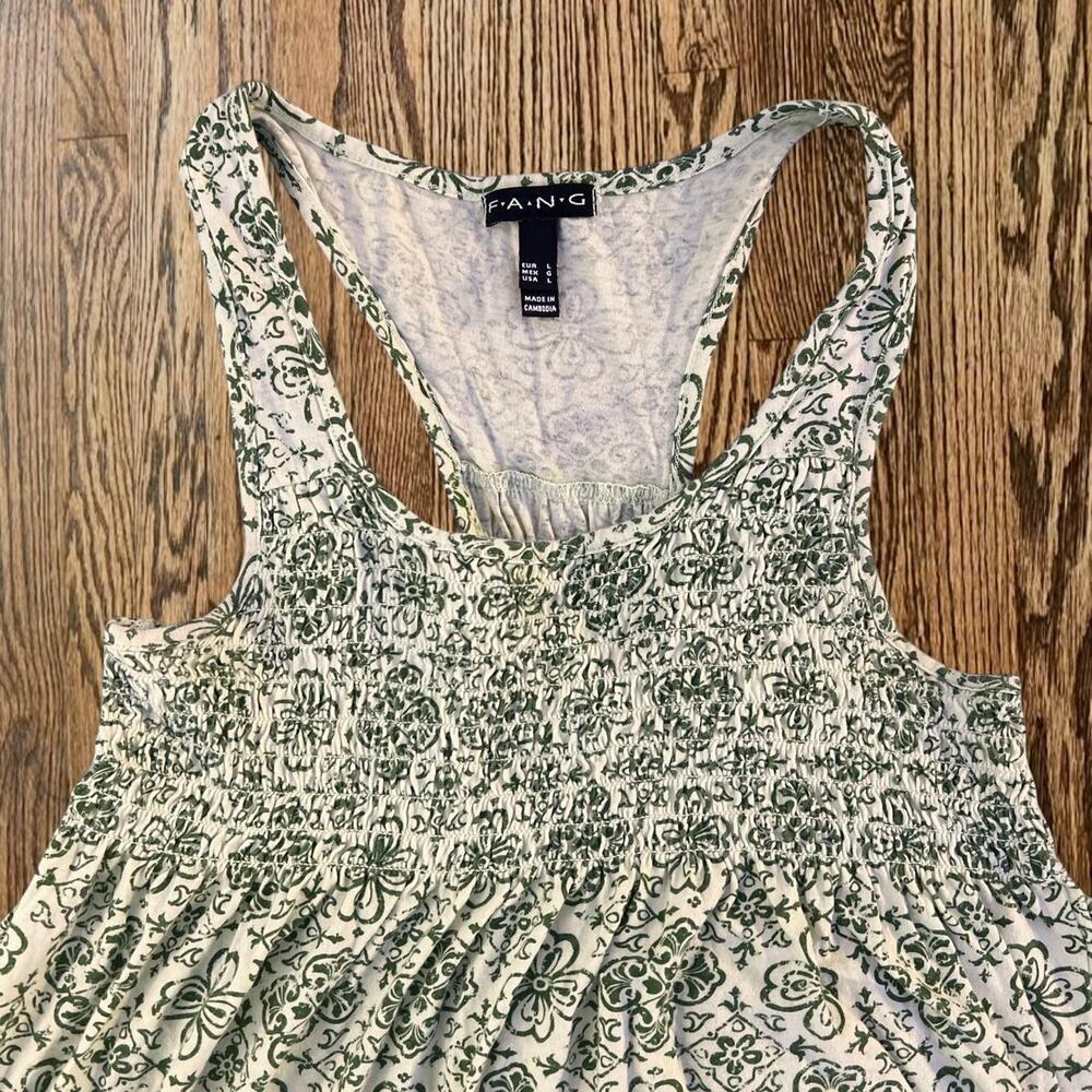Green floral tank top fang - Picture 2 of 3